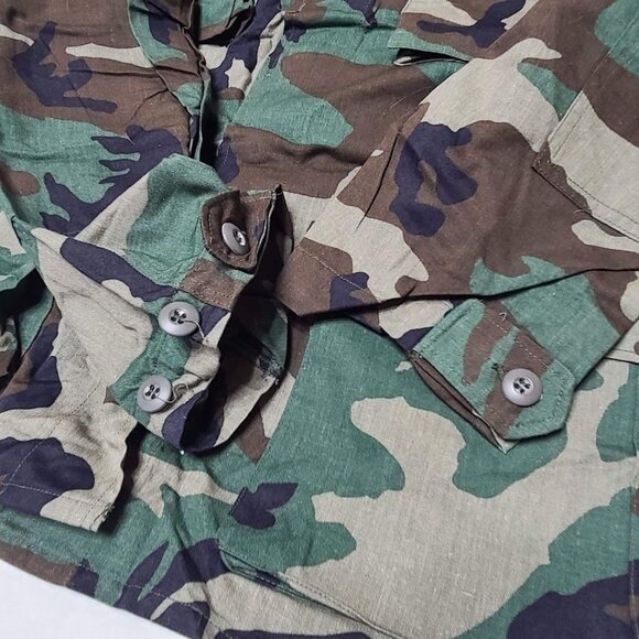 Military Coat DLA100-83-C-0408 Camouflage Combat Woodland Pattern Size L Long - Picture 11 of 14